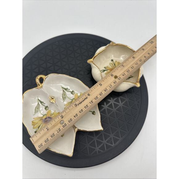 2 Holley Ross China Trinket Holders 22K Gold Trim - Picture 2 of 6